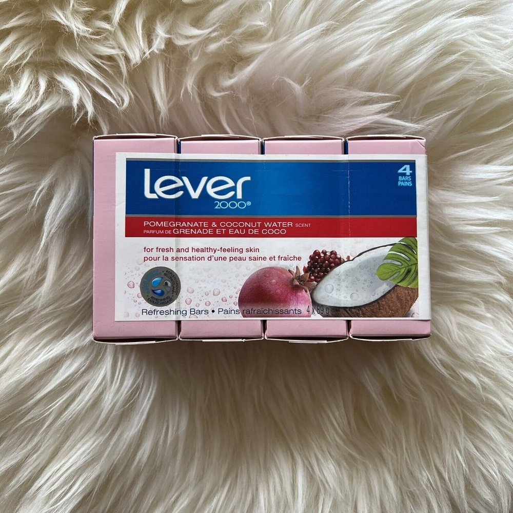 4 Pack Lever 2000 Pomegranate & Coconut Water Bar Soap 89g Discontinued Vintage